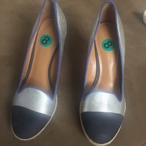 NWOTTommy Hilifiger Blue suede Wedge Toe Heels